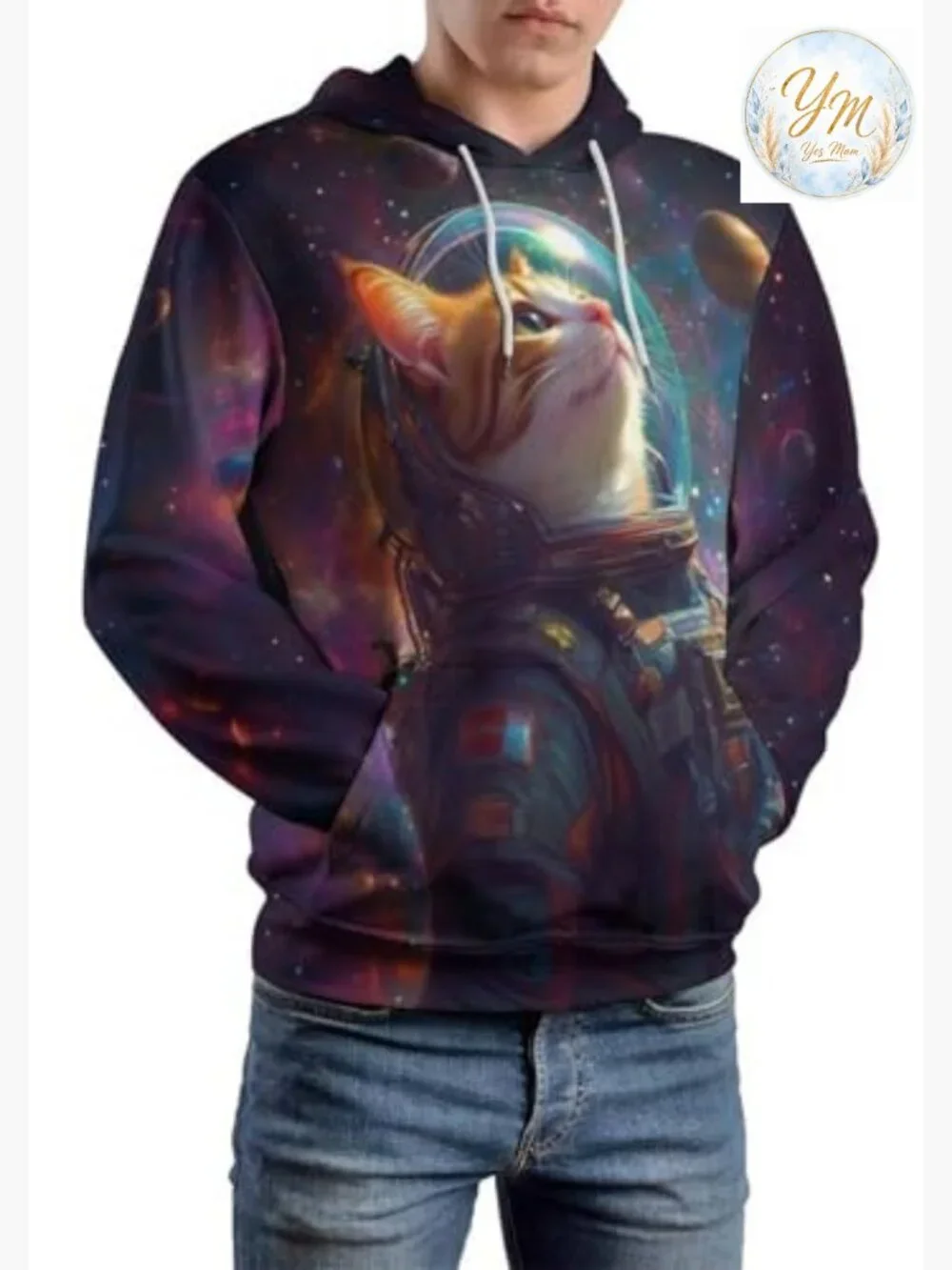 Galaxy 3D Print Hoodie Pullover Long Sleeve Unisex Sweatshirt - Picture 2 of 5